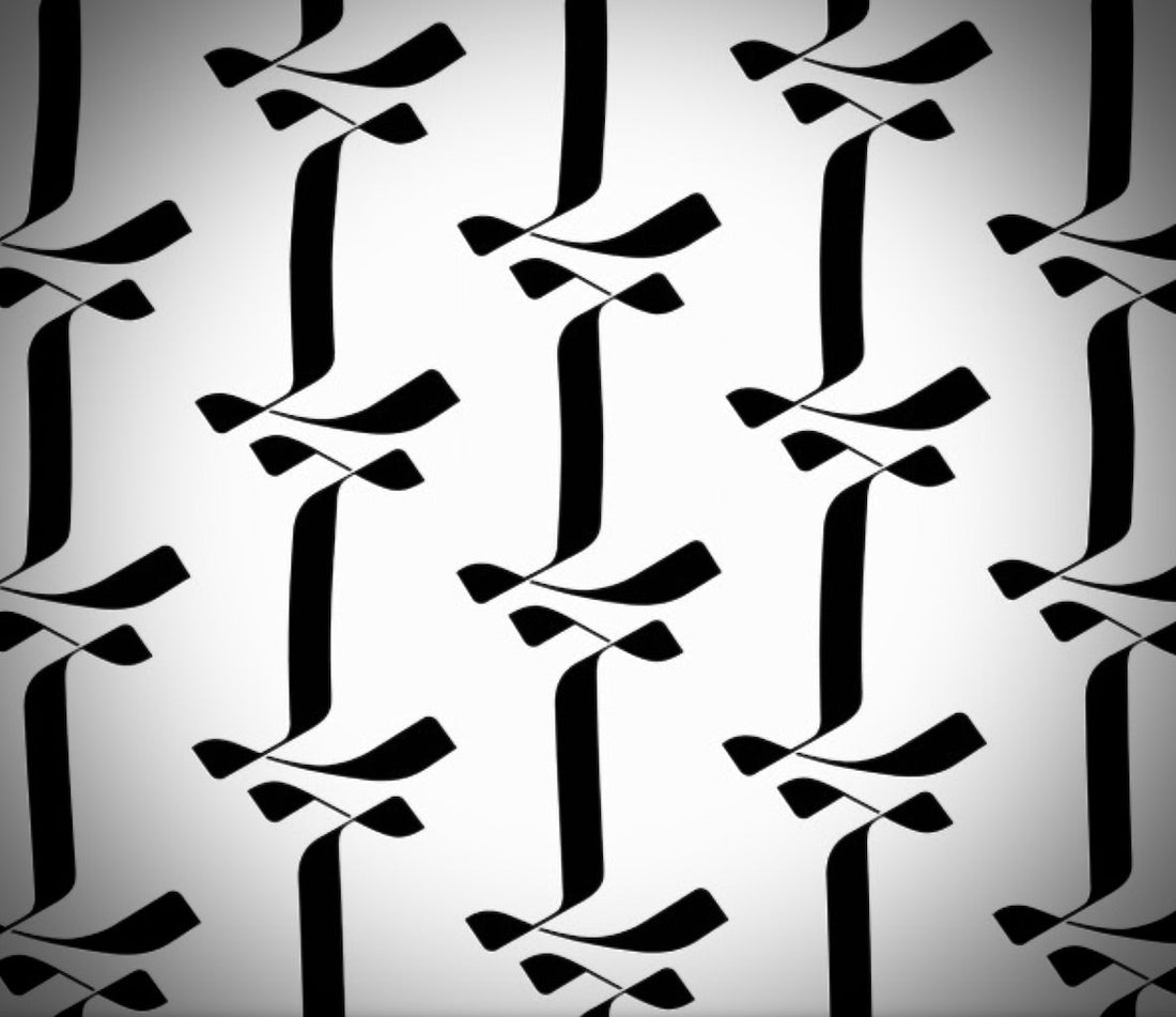 black and white tiled Liminus "L"